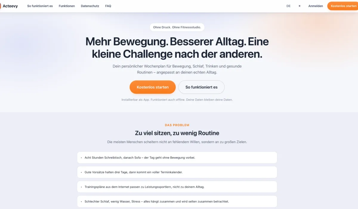 Screenshot Acteevy
